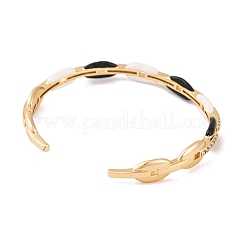 Brass Micro Pave Clear Cubic Zirconia & Resin Open Cuff Bangles for Women&nbsp;BJEW-S147-05G