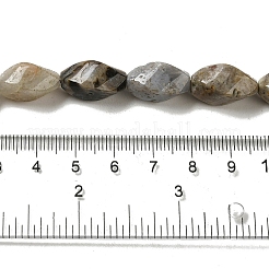 天然石バンブーアゲート竹葉瑪瑙ビーズ連売り  ツイスト  9x16.5~17x9~9.5mm  穴：1mm  約23~24個/連  15.47~15.55''（39.3~39.5センチメートル）&nbsp;G-NH0014-D01-01