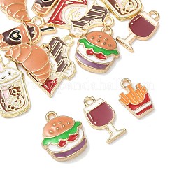 16個8スタイルアロイエナメルペンダント  食べ物のチャーム  ミックスカラー  12~23〜17x1~3.5mmX  穴：1.6~2mm  2個/スタイル&nbsp;ENAM-FP0002-50