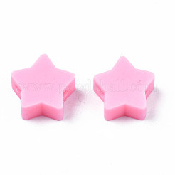 手作り樹脂粘土ビーズ  スター  パールピンク  8.5~9x9~9.5x4~5mm  穴：1.6mm&nbsp;CLAY-N011-46A-07