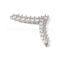 Rack Plating Brass Micro Pave Clear Cubic Zirconia Chandelier Component Link&nbsp;KK-C019-25P