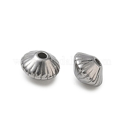 304ステンレススチールスペーサービーズ  ステンレス鋼色  双円錐形  6.5x4.5mm  穴：1.6mm&nbsp;SA-CBA0FDA-02P-02