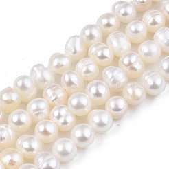 天然養殖淡水パールビーズ連売り  ポテト  5~7x5~5.5x4~5mm  穴：0.5mm  約70~71個/連  13.78インチ（35cm）〜13.98インチ（35.5cm）&nbsp;LS-PEAR-N013-04A