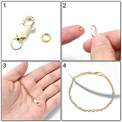 真鍮カニカン  丸カン付き  14KGP本金メッキ  4~12x4~6x0.8~3mm  穴：2.4~3mm&nbsp;DIY-YW0009-37G
