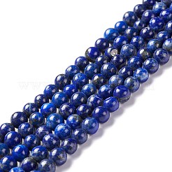 天然石ラピスラズリビーズ連売り  ラウンド  5mm  穴：0.6mm  約77個/連  15インチ（38cm）&nbsp;X-G-F561-5mm-G
