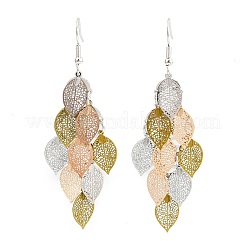 430 Stainless Steel Leaf Dangle Earrings&nbsp;EJEW-A137-06P-05