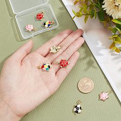 8Pcs 4 Colors Brass Enamel Pendants&nbsp;KK-NB0002-65