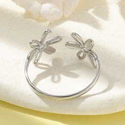 304 Stainless Steel Open Cuff Ring for Women&nbsp;RJEW-M025-05P