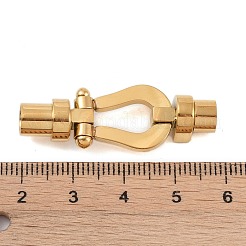 イオンプレーティング（IP）304ステンレススチール製マグネット留め具、接着端付き  18KGP本金メッキ  38.5x13.5x8.5mm  穴：5mm&nbsp;STAS-K282-02G
