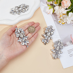 4Pcs Glass Rhinestone Embroider Thread Hotfix Rhinestone Iron on/Sew On Patches&nbsp;PATC-OC0001-01A