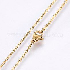 304ステンレススチールアズキチェーンネックレス  カニカン付き  ゴールドカラー  16.5インチ（42cm）  1.6mm&nbsp;NJEW-F221-08G