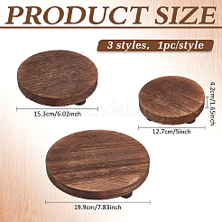 3Pcs 3 Sizes Round Wood Display Riser Stands&nbsp;AJEW-WH0410-252