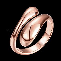 Real Rose Gold Plated Adjustable Brass Finger Rings for Women&nbsp;RJEW-BB07574-B