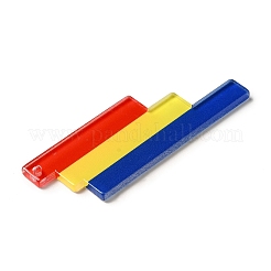 レインボーカラープリントのアクリルパーツ  長方形の模様  54x20x2.5mm  穴：1.8mm&nbsp;LS-OACR-B006-01G