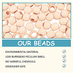 Unfinished Natural Wood European Beads&nbsp;WOOD-PH0009-04D
