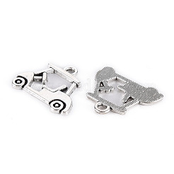 合金のチベット風チャーム  鉛フリー＆カドミウムフリー  観光バス  アンティークシルバー  17x20x1.5mm  穴：1.8mm&nbsp;X-TIBE-S323-114AS-RS