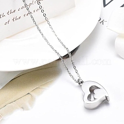 304 Stainless Steel Heart Pendant Urn Ashes Necklaces&nbsp;PW-WG8DE50-01