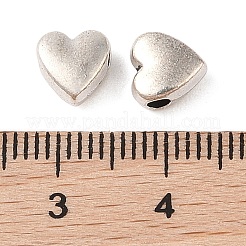 チベット風合金ビーズ  カドミウムフリー＆鉛フリー  ハート  アンティークシルバー  7x7x4mm  穴：1.9mm  約1639個/1000g&nbsp;FIND-C060-033A-AS