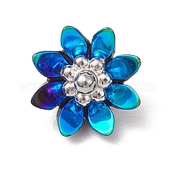 樹脂チャーム  花  合金の雌しべ付き  プラチナ  9x7mm  穴：1.6mm&nbsp;PALLOY-JF03254-01