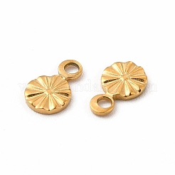 304ステンレススチールチャーム  フラットラウンド  18KGP本金メッキ  7x4.5x1mm  穴：1.2mm&nbsp;X-STAS-C071-02A-G