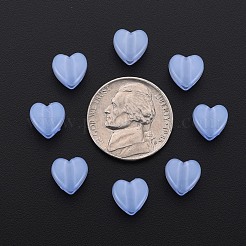 模造ゼリーアクリルビーズ  ハート  ミディアムスレートブルー  8x8.5x5.5mm  穴：2.5mm  約2030個/500g&nbsp;MACR-S373-95-EA01