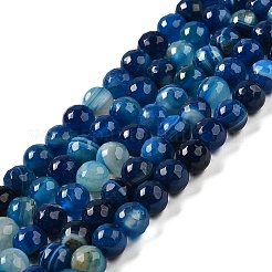 Natural Striped Agate/Banded Agate Beads Strands&nbsp;G-A246-8mm-07