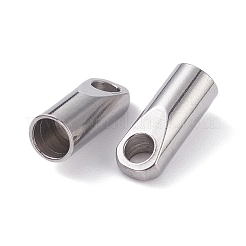 変色しにくい304ステンレススチールコードエンド  エンドキャップ  ステンレス鋼色  12x5mm  穴：3mm  内径：4mm&nbsp;STAS-H153-08P