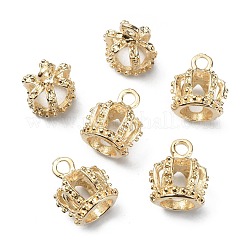 王冠のテーマ合金ペンダント  ライトゴールド  17.5x14~14.5x12mm  穴：3mm&nbsp;FIND-WH0033-24LG-03