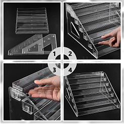7-Tier Plastic Nail Polish Bottle Organizer Display Risers&nbsp;ODIS-WH0030-345