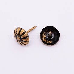 鉄の釘  ソファフォームネイル  家具装飾用  花  アンティークブロンズ  17x12mm  ピン：1.4mm&nbsp;X-AJEW-WH0018-95AB