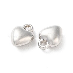 CCBプラスチックペンダント  ハートチャーム  プラチナ  10x8x4mm  穴：1.5mm&nbsp;CCB-C001-09A-P