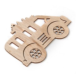 クリスマステーマ天然木ビッグペンダント  車  グリーン  82x114x2mm  穴：4mm&nbsp;WOOD-B001-06