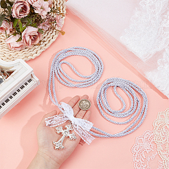 Polyester Bridal Veils and Polyester Cord Wrist Corsages for Wedding&nbsp;HJEW-BC00090-02