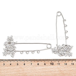 Flower 304 Stainless Steel Safety Pins Brooch Findings&nbsp;SA-CBA098D-14A-P04
