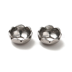 変色しない304ステンレススチールビーズキャップ  マルチ花弁  花  ステンレス鋼色  6x2.5mm  穴：2mm&nbsp;STAS-D244-02P