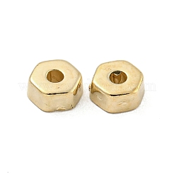 Ccbプラスチックスペーサービーズ  六角  ゴールドカラー  6x2.5mm  穴：1.8mm&nbsp;CCB-L014-17G
