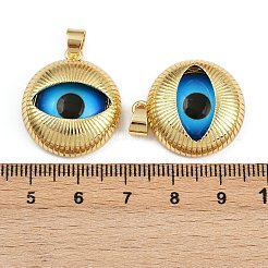 Eye Theme Brass Glass Pendants&nbsp;KK-L244-03G-03