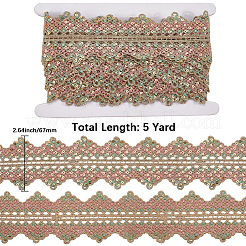 4.8~5 Yards Sparkle Polyester Lace Trim Ribbon with Plastic Paillettes&nbsp;OCOR-CY0001-14A
