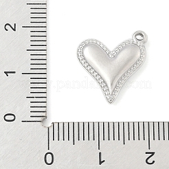 304ステンレススチールハートペンダント  変色防止  ステンレス鋼色  16x15x4mm  穴：1mm&nbsp;STAS-R162-01P-01