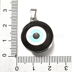 Flat Round 201 Stainless Steel Acrylic Pendants&nbsp;STAS-U036-01P-04