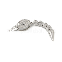 Brass Micro Pave Clear Cubic Zirconia Snap Clasps&nbsp;KK-Z078-37P