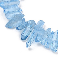 天然水晶ポイントビーズ連売り  染め  ナゲット  12~27x4~9x4~9mm  穴：1mm  約42~46個/連  7.76''~7.95''（19.7~20.2センチメートル）&nbsp;G-K181-B06-01