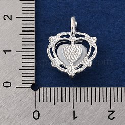 ラックメッキ合金樹脂ペンダント  ハート  銀  18.5x13.5x4.5mm  穴：2mm&nbsp;FIND-Q116-01S