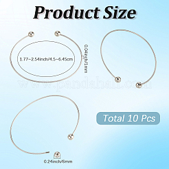 10Pcs Stainless Steel Cuff Torque Bangle Making&nbsp;STAS-SC0021-17