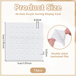 Acrylic Stud Earring Organizer Display Cards&nbsp;CDIS-WH0020-40A-01