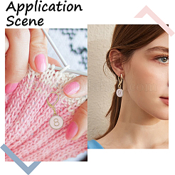 20Pcs 2 Colors Flat Round with Number Alloy Enamel Locking Pendant Stitch Markers&nbsp;HJEW-SC00045
