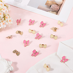 16Pcs 2 Styles Bowknot Enamel Pins&nbsp;JEWB-SC0001-74