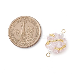 Glass Beaded Round Sphere Links&nbsp;PALLOY-MZ00874-03