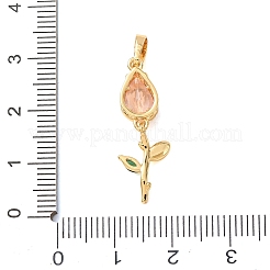 Brass Micro Pave Colorful Cubic Zirconia Pendants&nbsp;CU-CBA65F0-03G