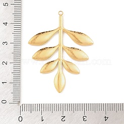 304ステンレスペンダント  葉のチャーム  ゴールドカラー  41.5x31.5x1.5mm  穴：1.6mm&nbsp;STAS-Z199-12G-01